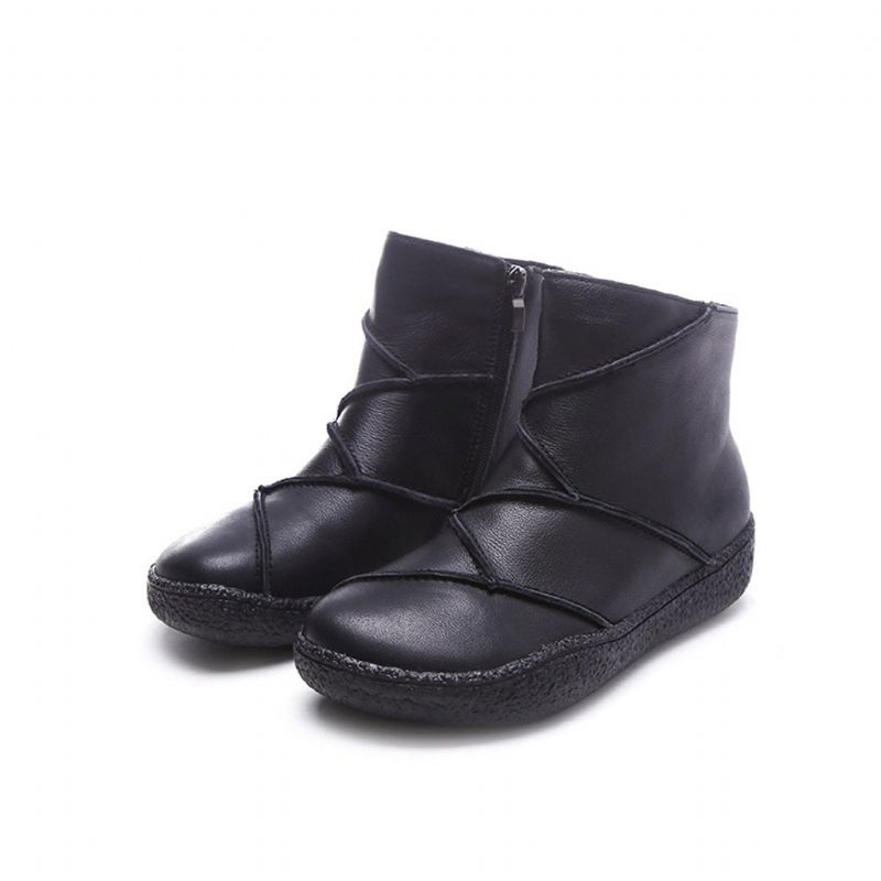 Winter Stitching Læder Short Boots | Gave Sko