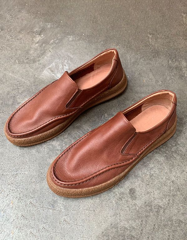 Retro Læder Komfortable Slip-on Loafers Til Mænd