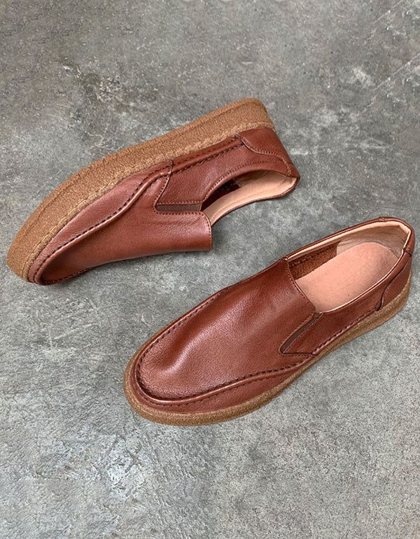 Retro Læder Komfortable Slip-on Loafers Til Mænd