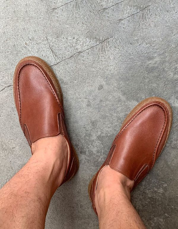 Retro Læder Komfortable Slip-on Loafers Til Mænd