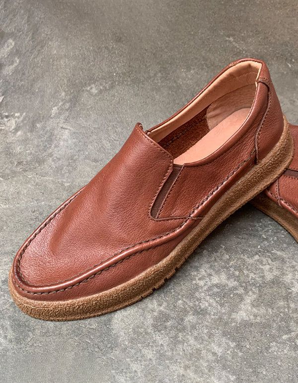 Retro Læder Komfortable Slip-on Loafers Til Mænd