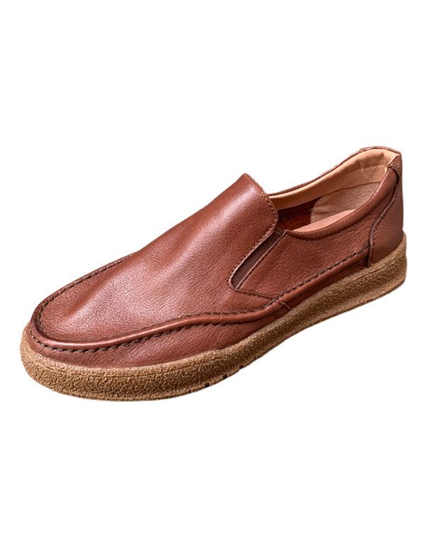 Retro Læder Komfortable Slip-on Loafers Til Mænd