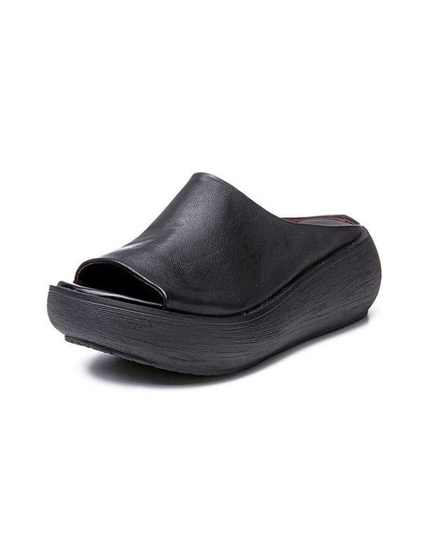 Åben Tå Retro Læder Sommer Slippers Sandaler