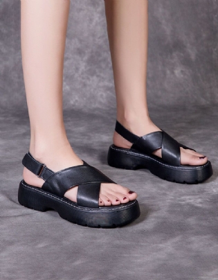 Front Cross Strap Platform Sandaler Slingback