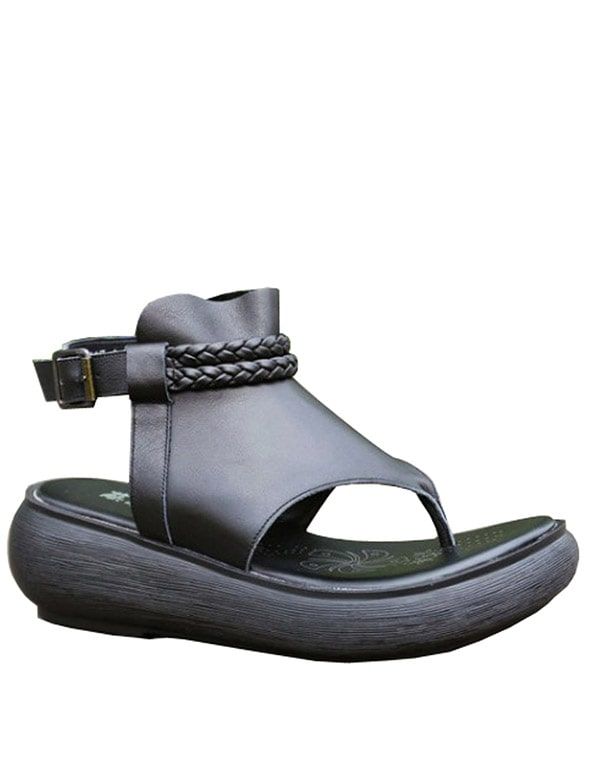 Håndlavede Retro Flip-flop Sandaler Slingback