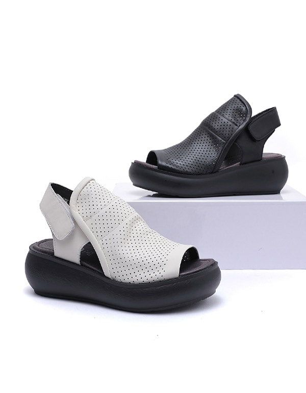 Retro Hollow Wedge Sandaler Til Kvinder Slingback