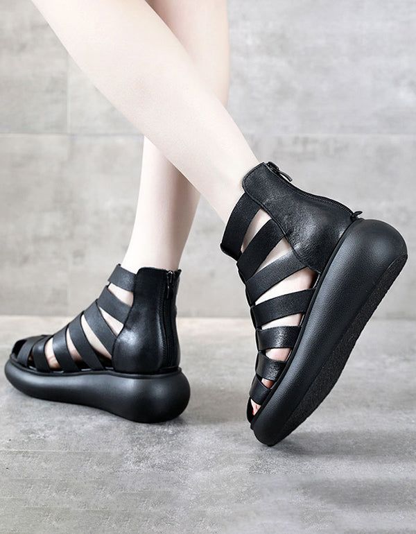 Retro Rom Strappy Wedge Sandaler Til Kvinder