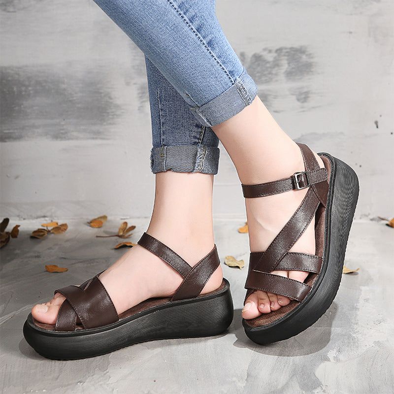 Retro Wedge Håndlavede Sommersandaler | Obiono