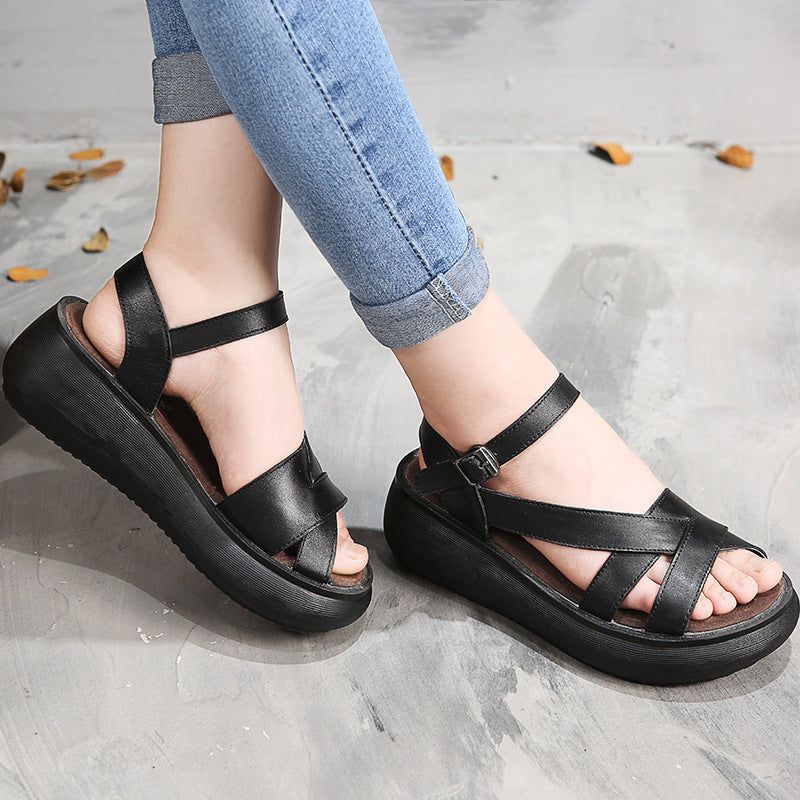 Retro Wedge Håndlavede Sommersandaler | Obiono