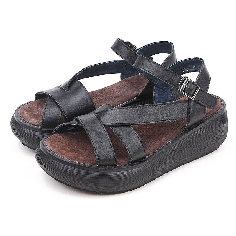 Retro Wedge Håndlavede Sommersandaler | Obiono