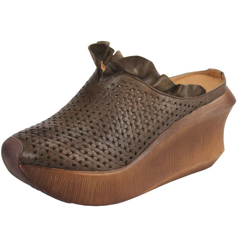 Retro Wedge Hule Sommersandaler