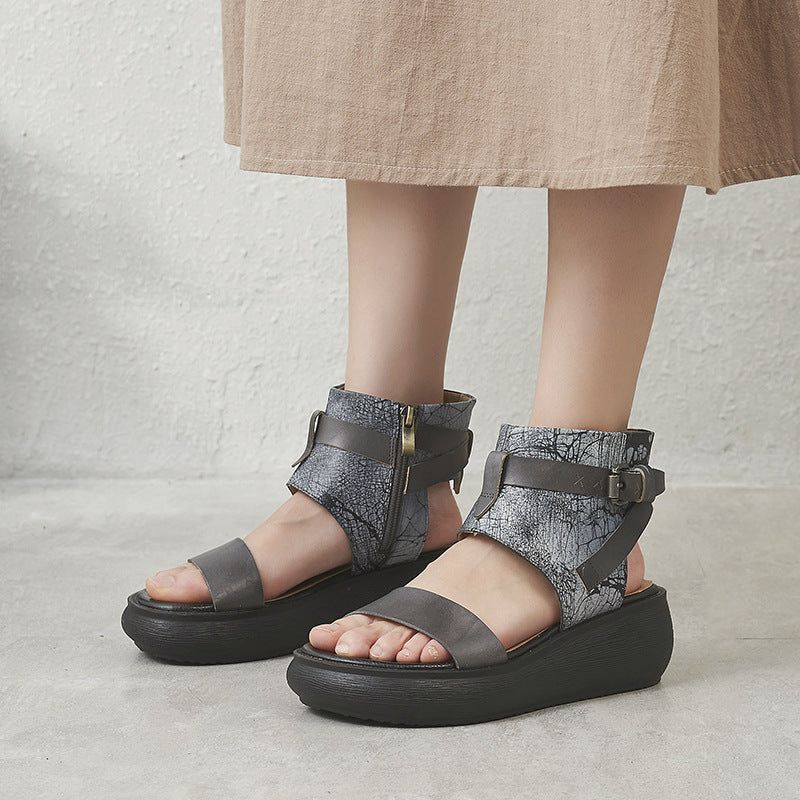 Sommer Dame Læder Platform Sandaler