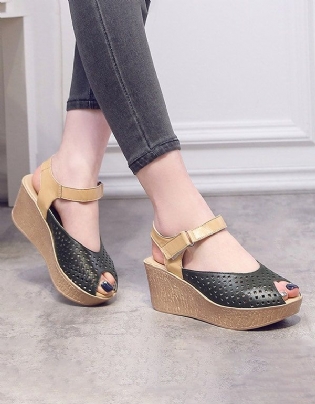 Sommer Fish-toe Slingback Wedge Sandaler