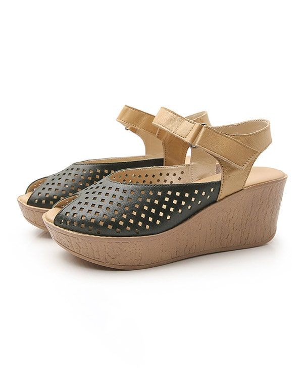 Sommer Fish-toe Slingback Wedge Sandaler