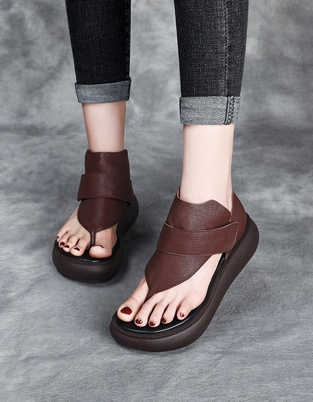 Sommer Flip Flop Fashion Læder Sommersandaler