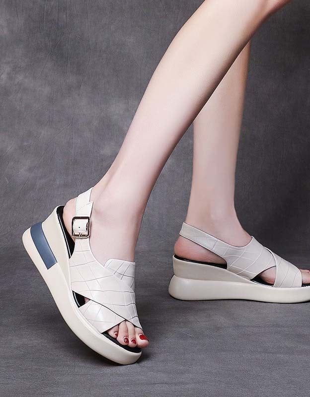 Sommer Front Cross Strap Wedge Sandaler Slingback