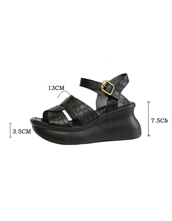 Sommer Justerbare Retro Wedge Sandaler