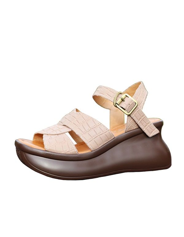 Sommer Justerbare Retro Wedge Sandaler