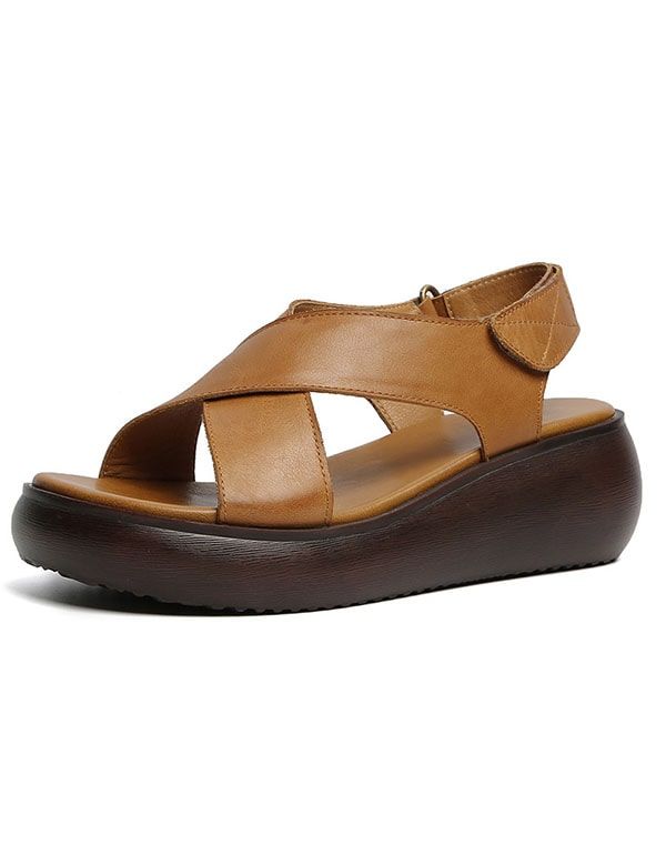 Sommer Open-toe Cross Strap Kilesandaler