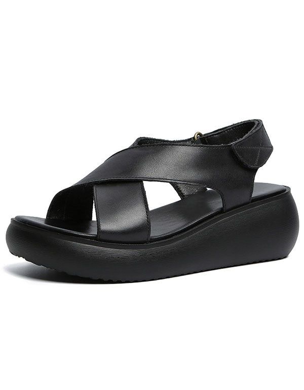 Sommer Open-toe Cross Strap Kilesandaler