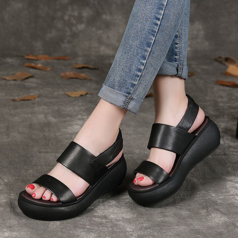 Sommer Slingback Retro Wedge Sandaler