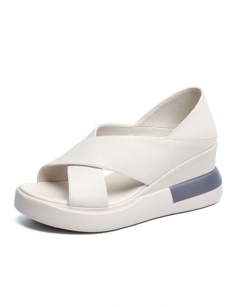 Summer Cross Strap Open Toe Wedge Sandaler