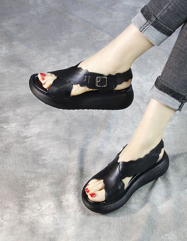 Summer Cross Strap Retro Platform Sandaler