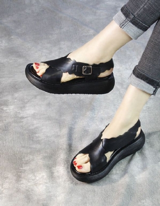 Summer Cross Strap Retro Platform Sandaler