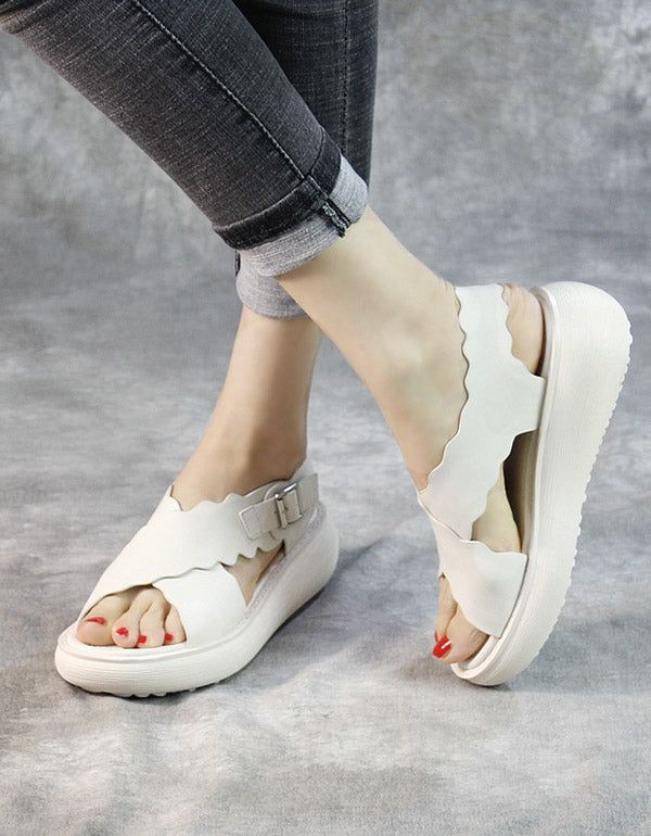 Summer Cross Strap Retro Platform Sandaler