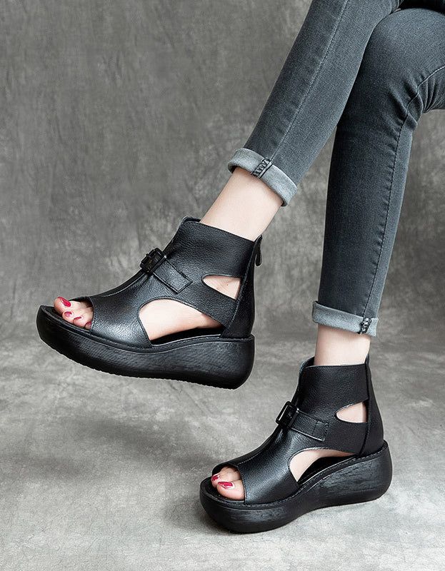 Summer Cut-out Fish Toe Wedge Sandaler