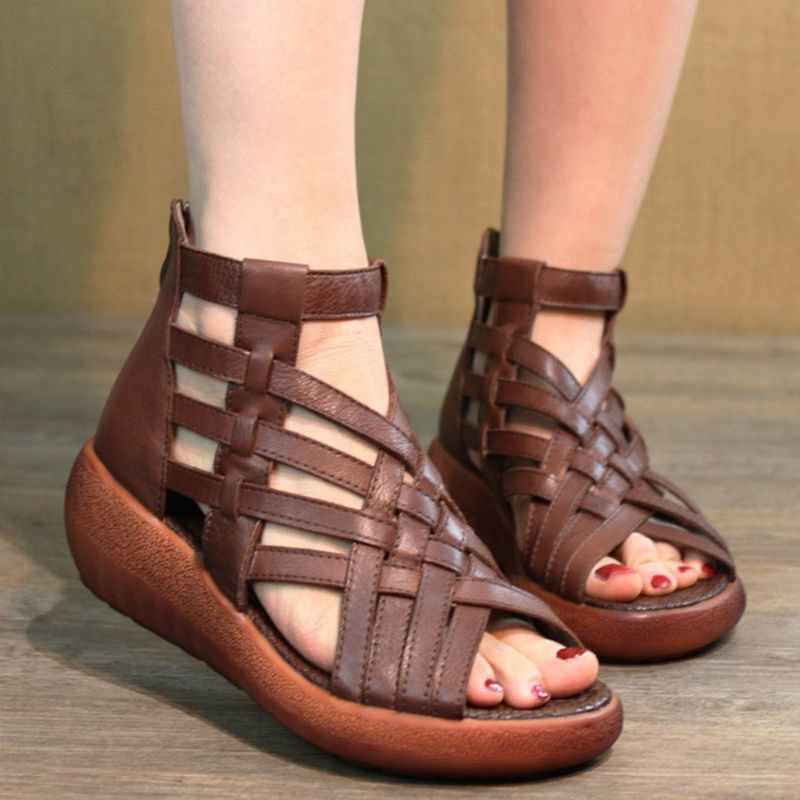 Summer Vintage Wedge Woven Sandaler