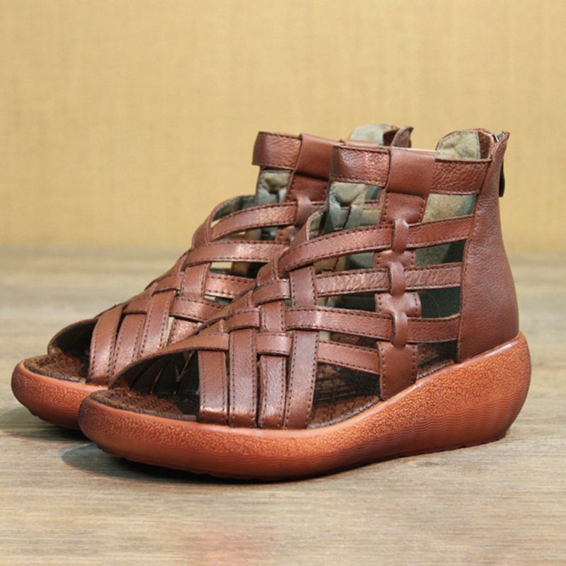 Summer Vintage Wedge Woven Sandaler