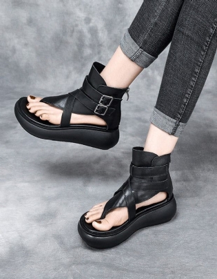 Wedge Flip Flop Sommersandaler Sort