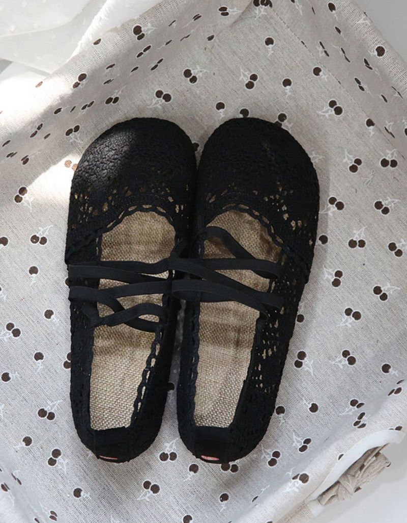 Front Strappy Blød Bund Lace Flats