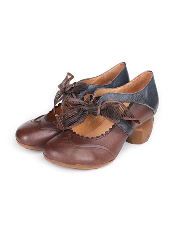 Håndlavede Vintage Elegant Ballet Chunky Heels