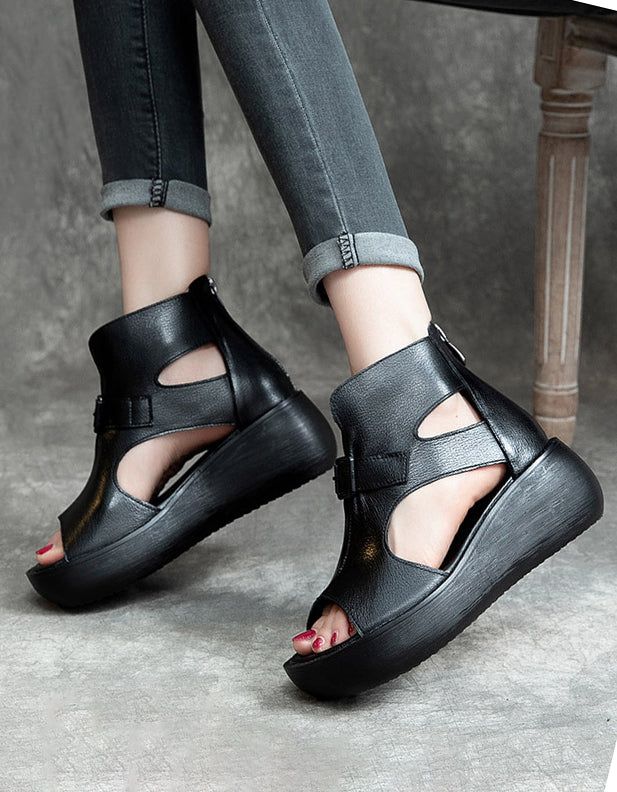 Sommer Cut-out Fish Toe Wedge Sandaler