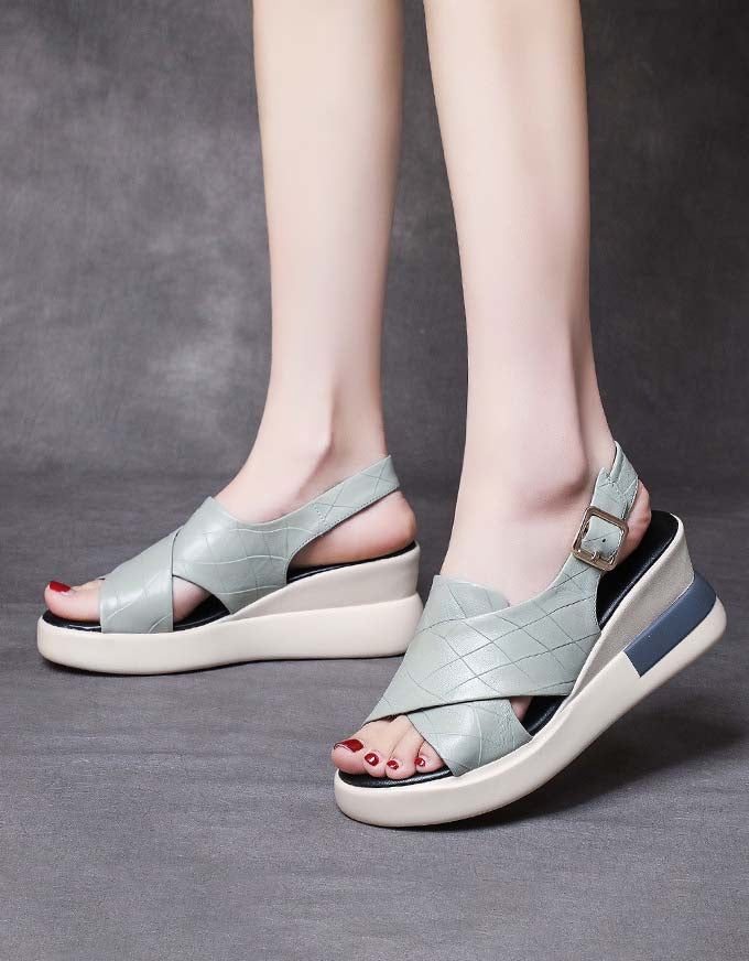 Sommer Front Cross Strap Wedge Sandaler Slingback