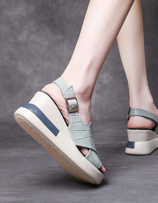 Sommer Front Cross Strap Wedge Sandaler Slingback