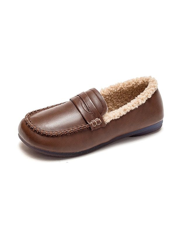 Vinter Fladbundede Bomuldsfløjl Retro Loafers